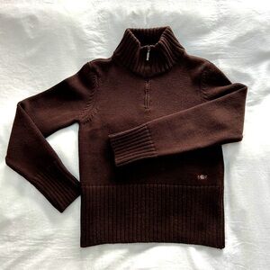Vintage Postcard Quarter Zip Sweater